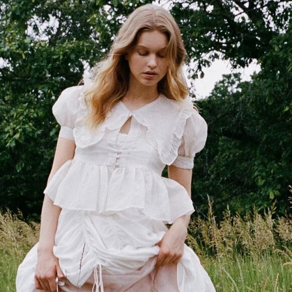 NWT (S) UO Kimchi Blue Collared Blouse - Picture 2 of 9